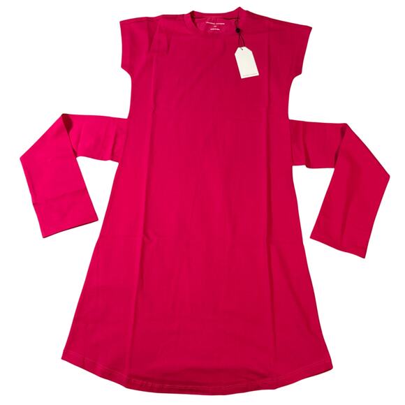 NWT Universal Standard Size 4XS (00-0) Fuchsia Pink Tie Dress Short Sleeve - Picture 1 of 8
